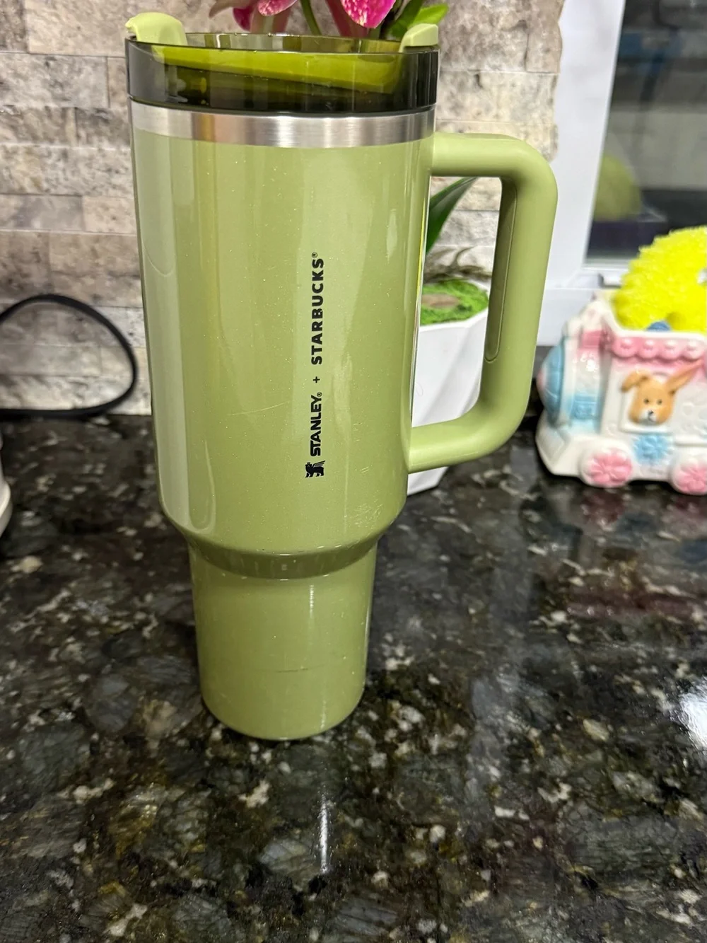 Starbucks Olive Green Travel Mug with Handle